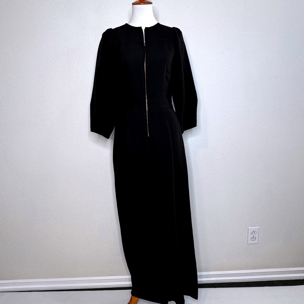 ULLA JOHNSON Jeanne Jumpsuit‎ Linen Twill Blend Sz 0 Black Wide Leg Modern Boho